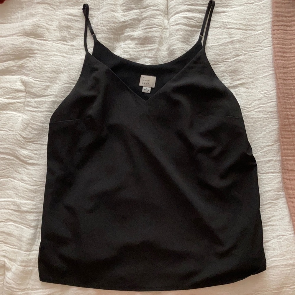 A New Day Black Satin Cami